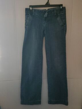 American Eagle Women's Distressed Blue Denim Jeans Size 2 R